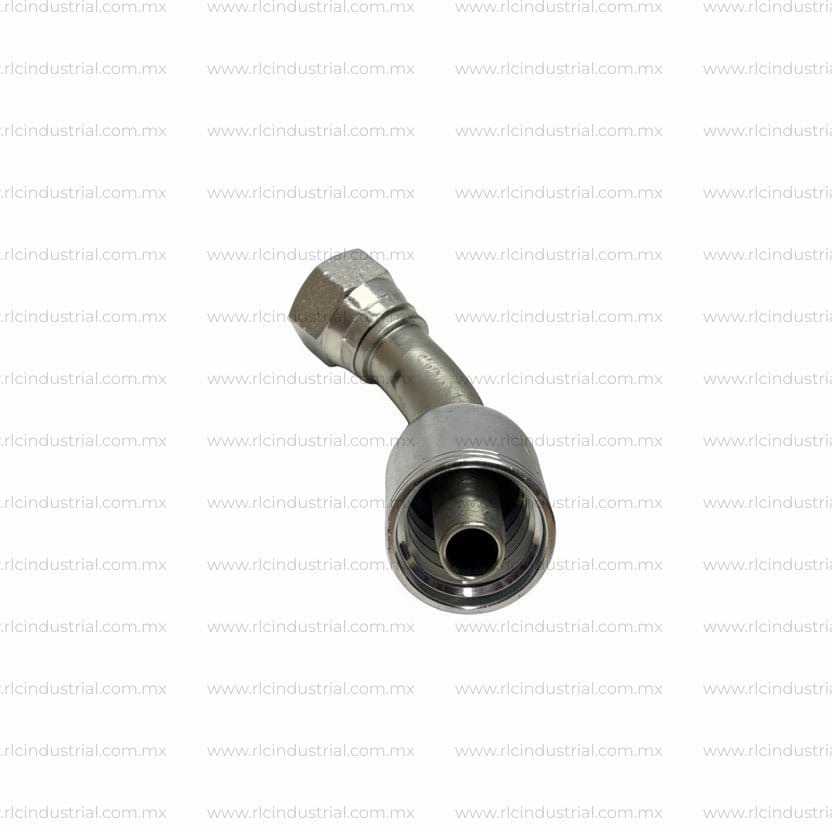 Conector JIC 37° 1/2" Hembra 3/4"-16 x 3/8" - Codo 45° 1 Pieza SAE 100R1/R2