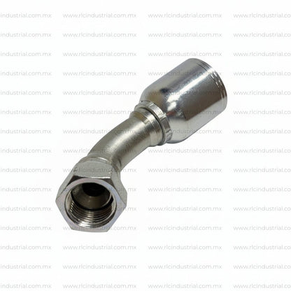 Conector JIC 37° 1/2" Hembra 3/4"-16 x 3/8" - Codo 45° 1 Pieza SAE 100R1/R2