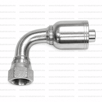 Conector JIC 37° 1/2" Hembra 3/4"-16 x 3/8" - Codo 90° 1 Pieza SAE 100R1/R2