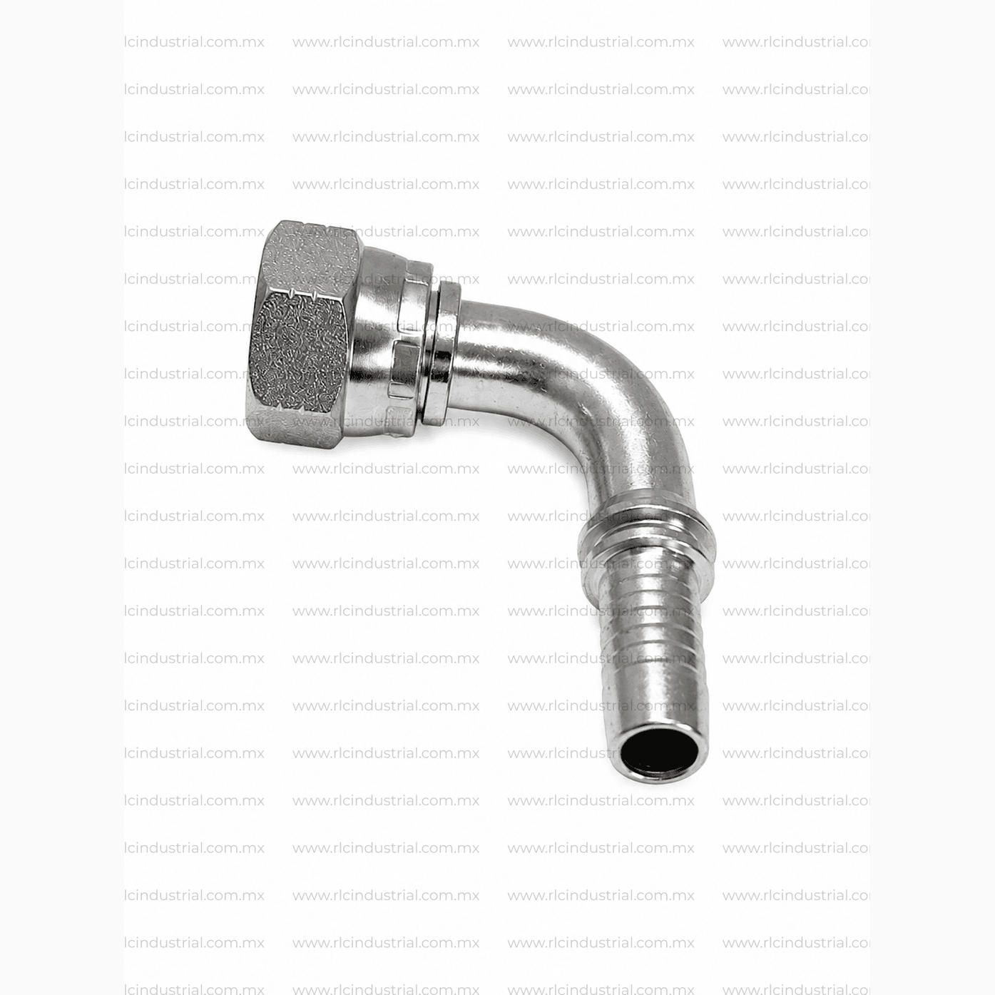 Conector JIC 37° Hembra 1" x 1" Codo 90° – Tipo 2 Piezas Sin Férula SAE 100R1/R2