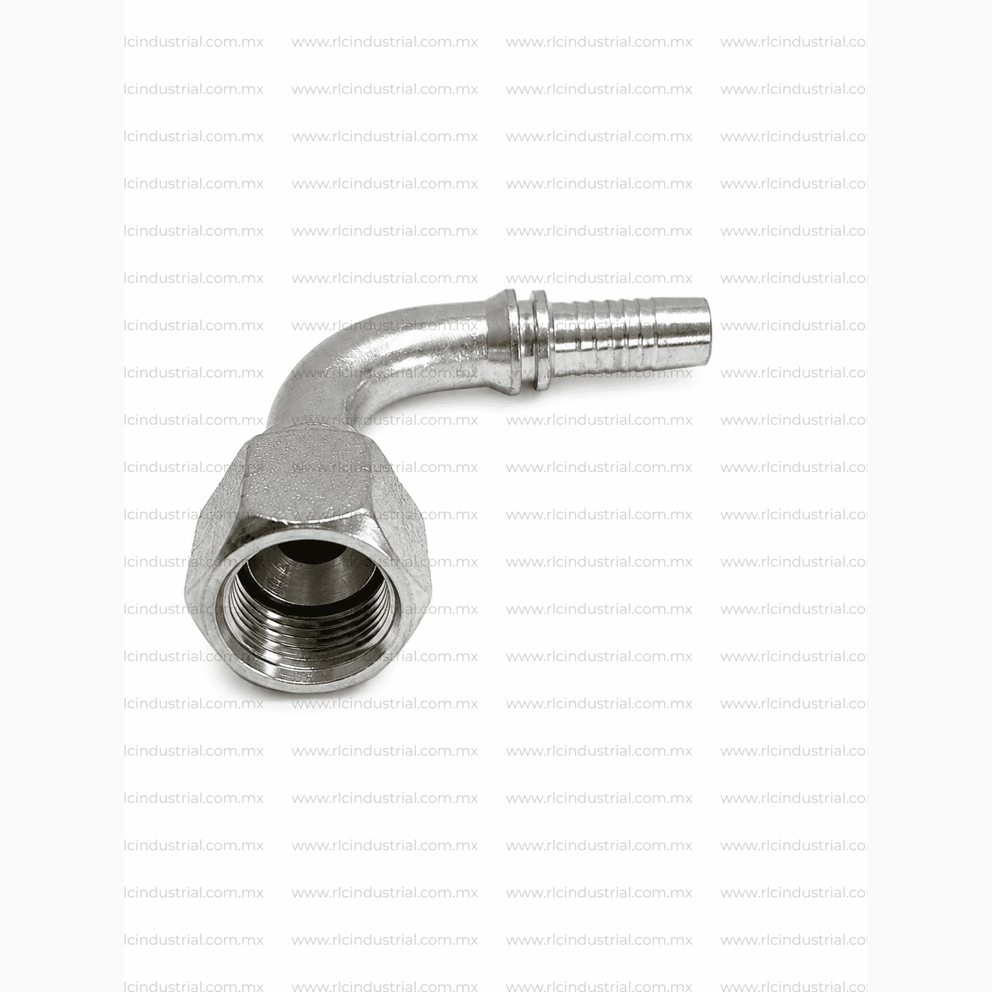 Conector JIC 37° Hembra 1" x 1" Codo 90° – Tipo 2 Piezas Sin Férula SAE 100R1/R2