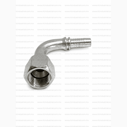 Conector JIC 37° Hembra 1" x 1" Codo 90° – Tipo 2 Piezas Sin Férula SAE 100R1/R2