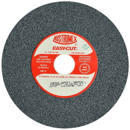 Rueda Abrasiva para esmerilar y afilar todo tipo de acero, hierro forjado, etc. de 200 x 25.4 x 25.4 mm Pro Weld Industrial