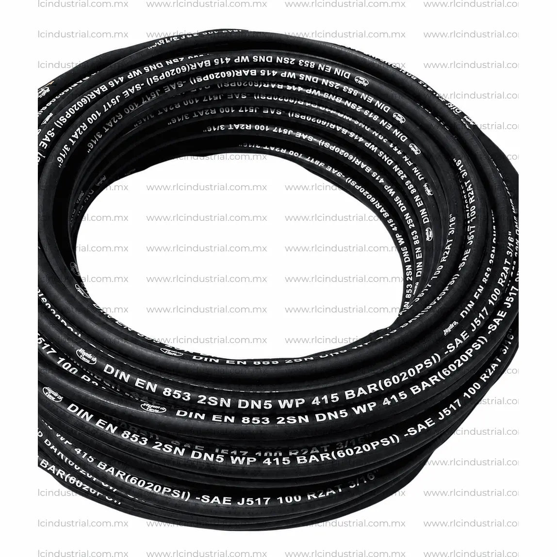 Manguera Hidráulica (03) 3/16" SAE 100 R2 AT 2SN 5800 Psi. Cubierta Lisa - 2 Mallas HYDRA FLOW RLC
