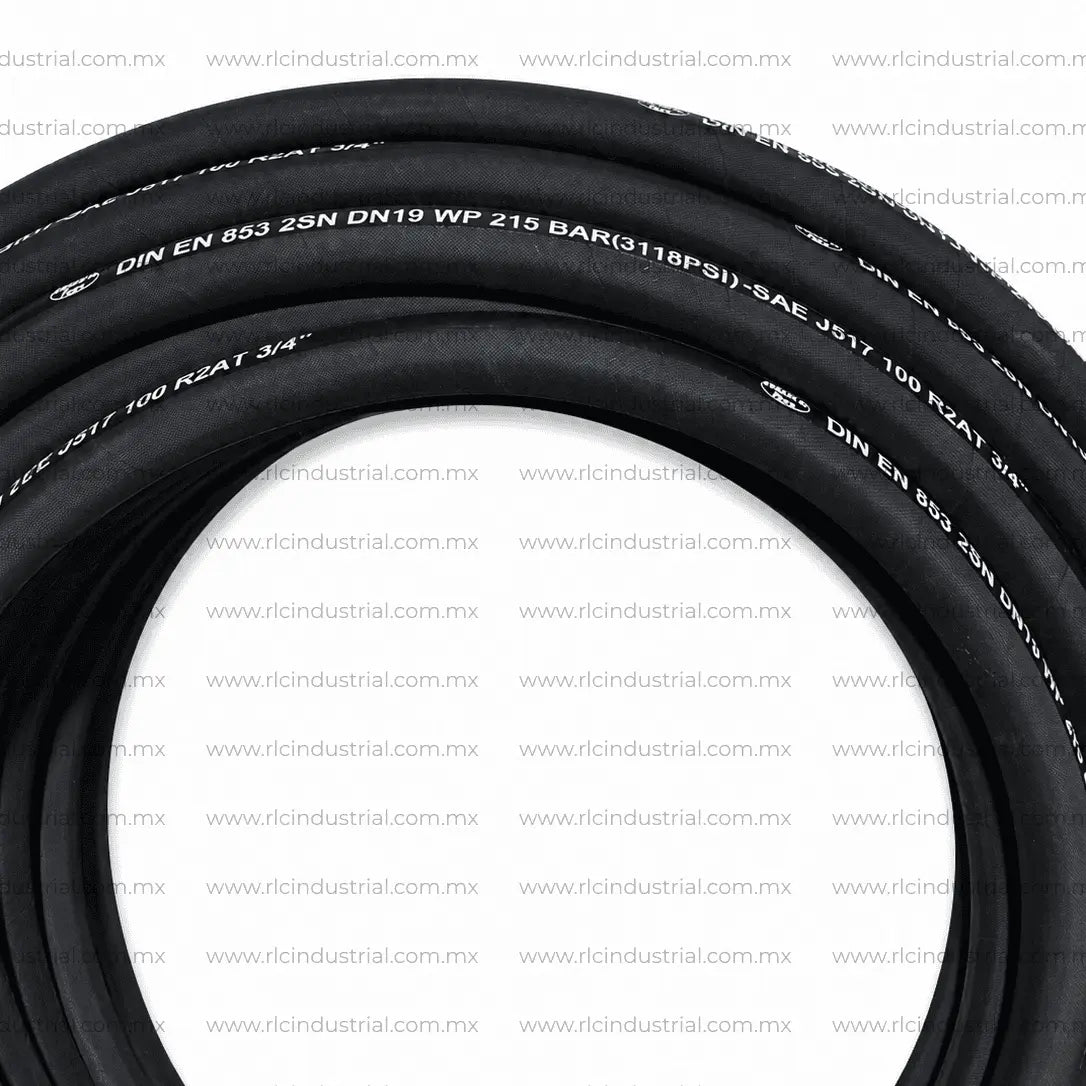 Manguera Hidráulica (12) 3/4" SAE 100 R2AT / EN 853 2SN Alta Presión 3118 PSI 2 Mallas HYDRA FLOW RLC