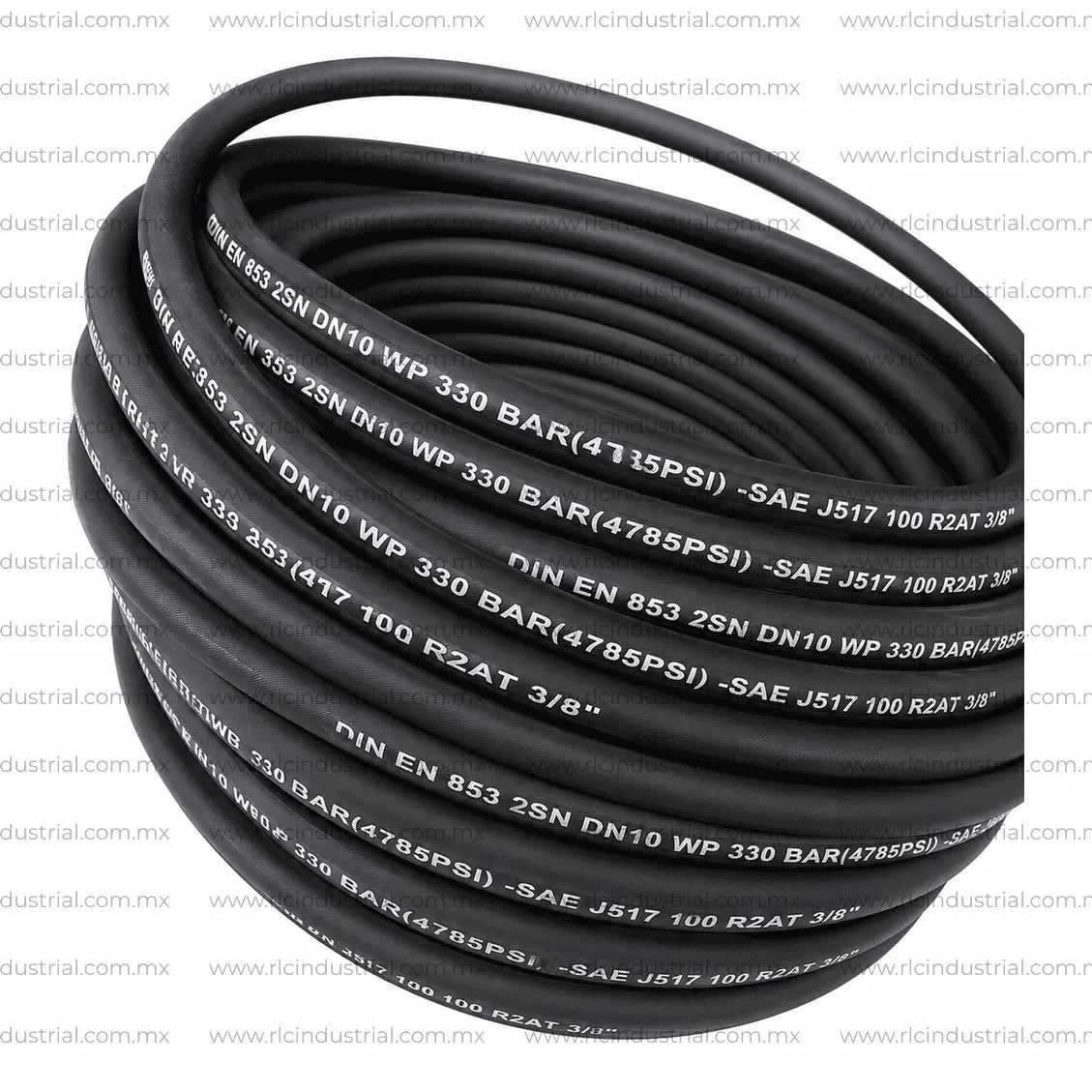Manguera Hidráulica (06) 3/8" SAE 100 R2AT / EN 853 2SN Alta Presión 4785 PSI 2 Mallas HYDRA FLOW RLC