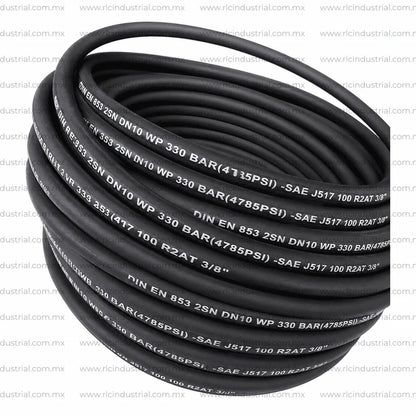 Manguera Hidráulica (06) 3/8" SAE 100 R2AT / EN 853 2SN Alta Presión 4785 PSI 2 Mallas HYDRA FLOW RLC
