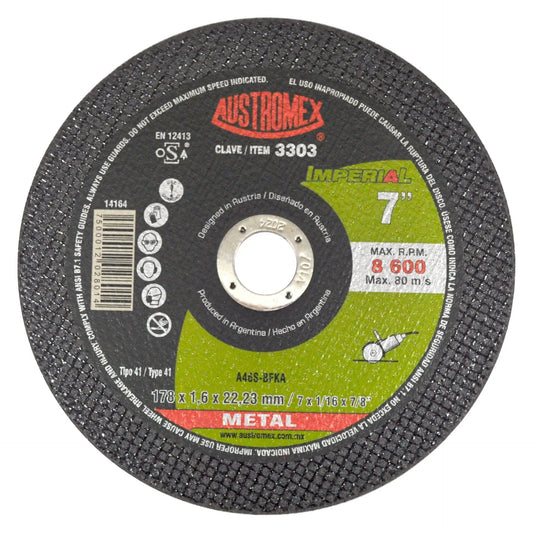Disco abrasivo para corte de metal de 178 x 1.6 x 22.23 mm AUSTROMEX