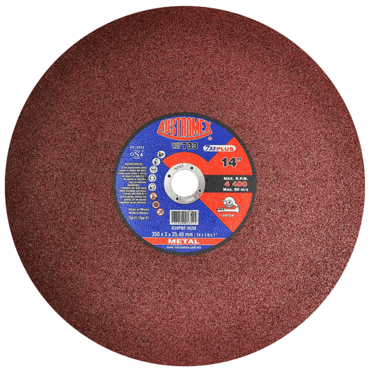 Disco abrasivo para corte de metal de 350 x 3.0 x 25.40 mm AUSTROMEX