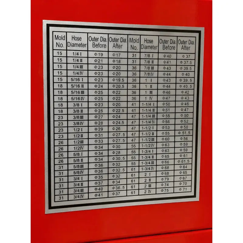 Crimpadora Para Mangueras Hidraulicas 3/16 - 2  110v Rojo RLC