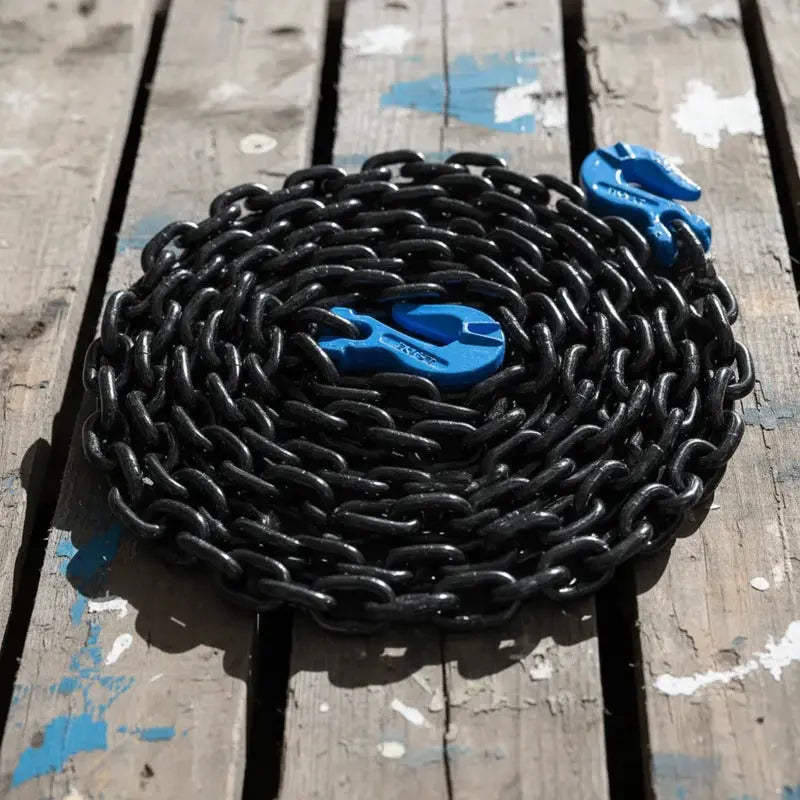 Cadena Negra Con Ganchos 1/2 X 20 Pies Grado 100 Cap. 6.7t Negro RLC