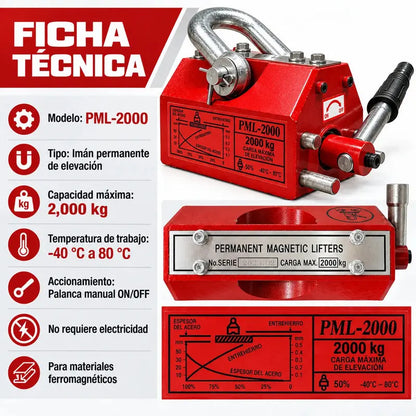 Imán Elevador Industrial Magnético Neodimio 2000 Kg RLC INDUSTRIAL SUPPLY
