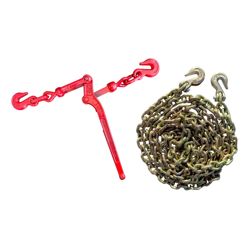 Kit De Cadena 5/16 X 20 Grado 80 Con Tensor De Palanca 5/16 Rojo