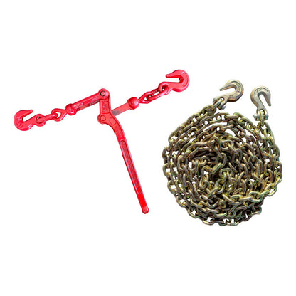 Kit De Cadena 5/16 X 20 Grado 80 Con Tensor De Palanca 5/16 Rojo