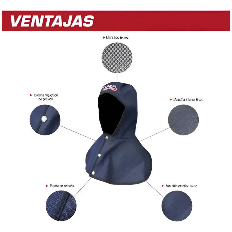 Capucha Soldador Mezclilla Lincoln Electric Azul Oscuro Grande LINCOLN ELECTRIC