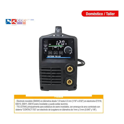 Soldadora Inversora Infra Arctron 160 Lcd Azul RLC INDUSTRIAL SUPPLY
