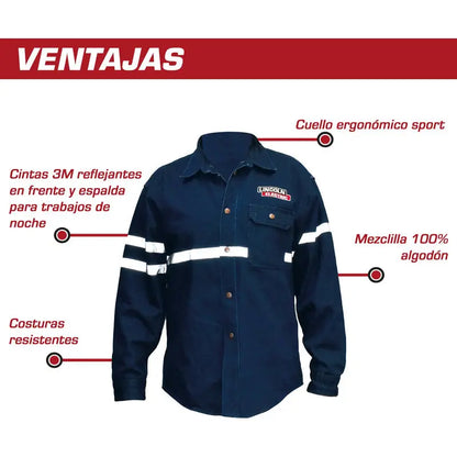 Camisola Para Soldador Mezclilla Reflejante 100% Algodon Azul 2xl RLC INDUSTRIAL SUPPLY