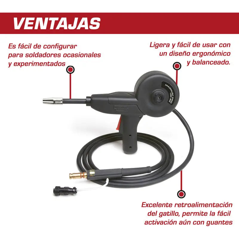 Antorcha Magnum Pro 100sg Spool Gun - Lincoln Electric Negro Pro Weld Industrial