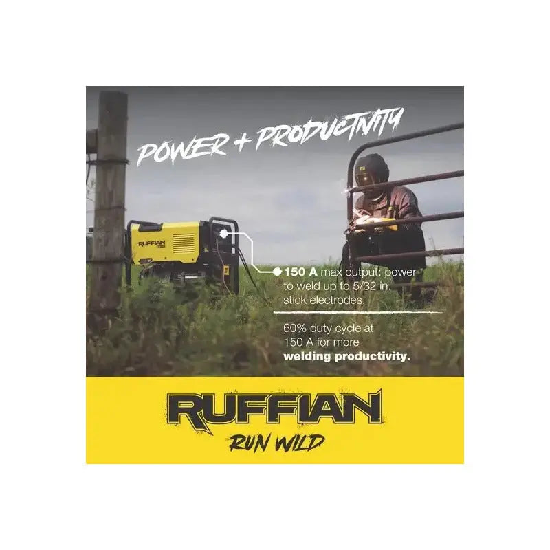 Maquina De Soldar Con Motor Kholer Gasolina Ruffian Es150g Amarillo RLC INDUSTRIAL SUPPLY