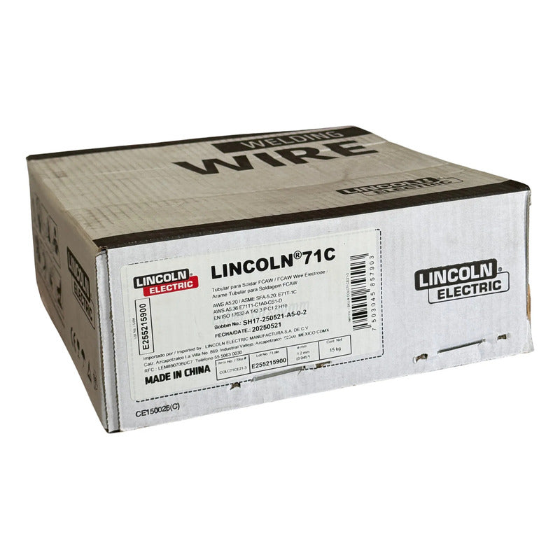 Micro Alambre Tubular 71c 15 Kg .045  Lincoln Electric Gris LINCOLN ELECTRIC