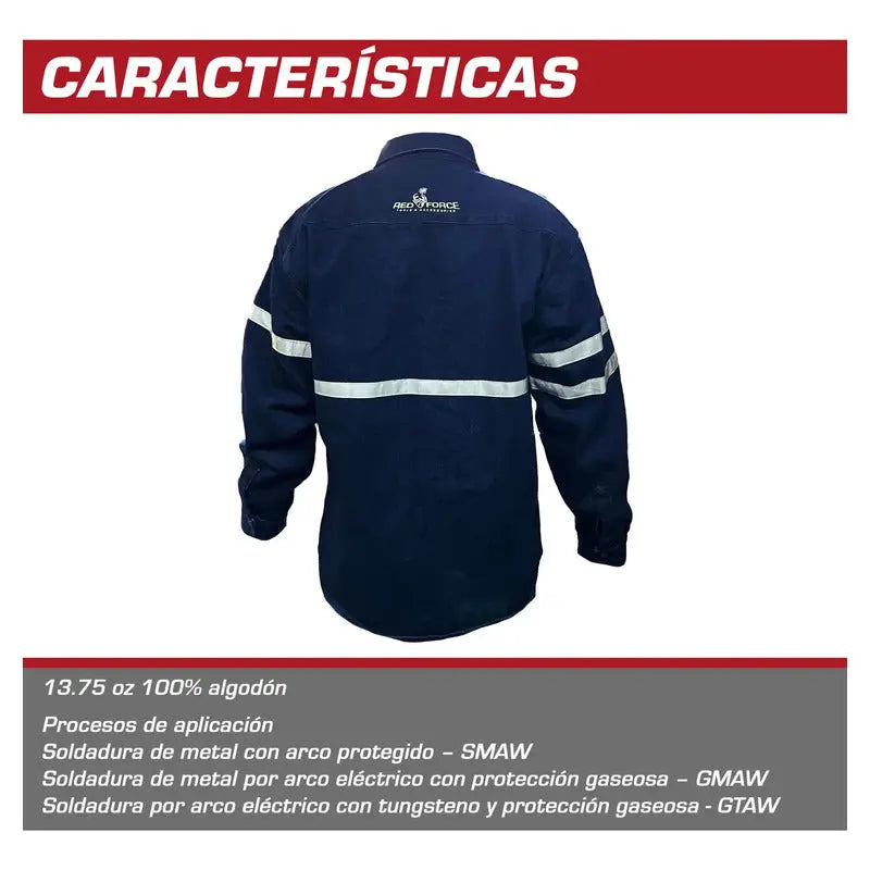 Camisola Para Soldador Mezclilla Reflejante 100% Algodon Azul 2xl RLC INDUSTRIAL SUPPLY