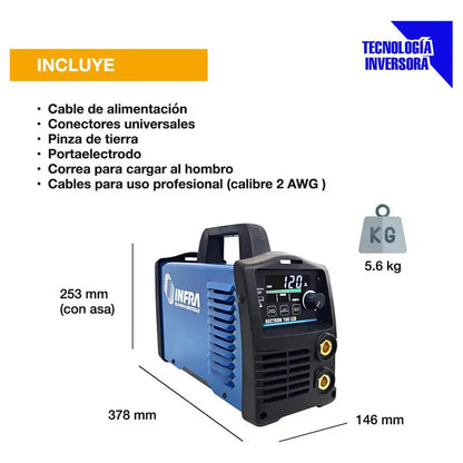 Soldadora Inversora Infra Arctron 160 Lcd Azul RLC INDUSTRIAL SUPPLY