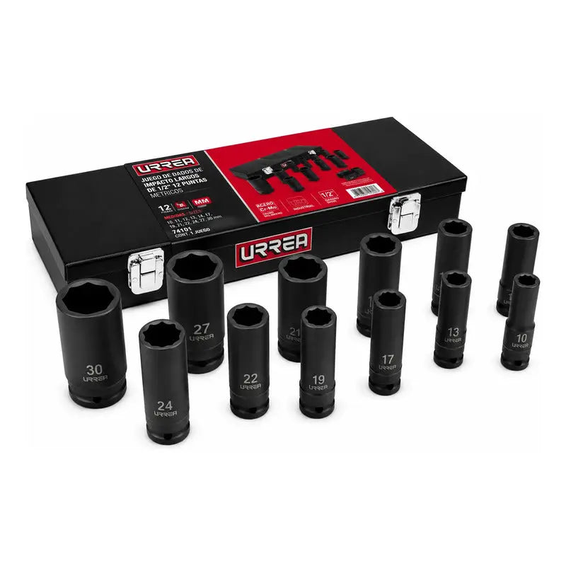 Juego Dados Impacto Largos 1/2 , 6 Puntas, Sae, 11 Piezas Negro RLC INDUSTRIAL SUPPLY