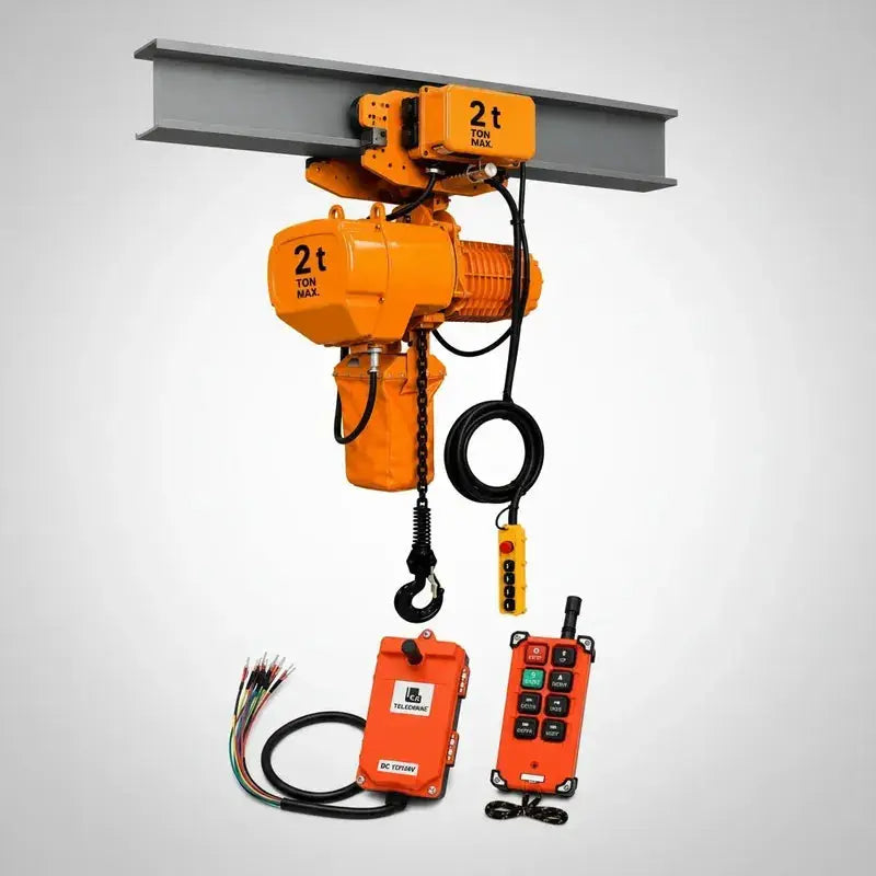 Polipasto Elec. De Cadena Con Trole Wireless 2t/10m 220/440v Naranja 1 PW INDUSTRIAL