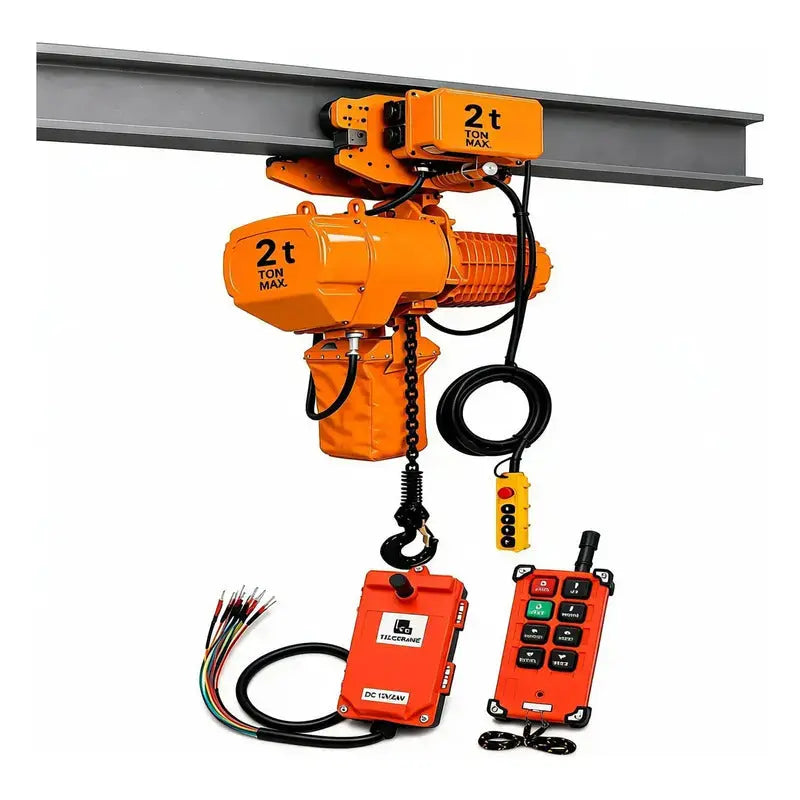 Polipasto Elec. De Cadena Con Trole Wireless 2t/10m 220/440v Naranja 1 PW INDUSTRIAL