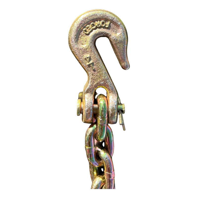 Cadena Con Ganchos 1/4  X 16 Pies Grado 80 Amarillo