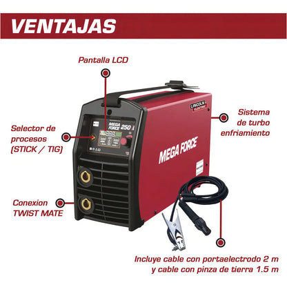 Inversor Para Soldar Mega Force 250 Id De Lincoln Electric Rojo LINCOLN ELECTRIC
