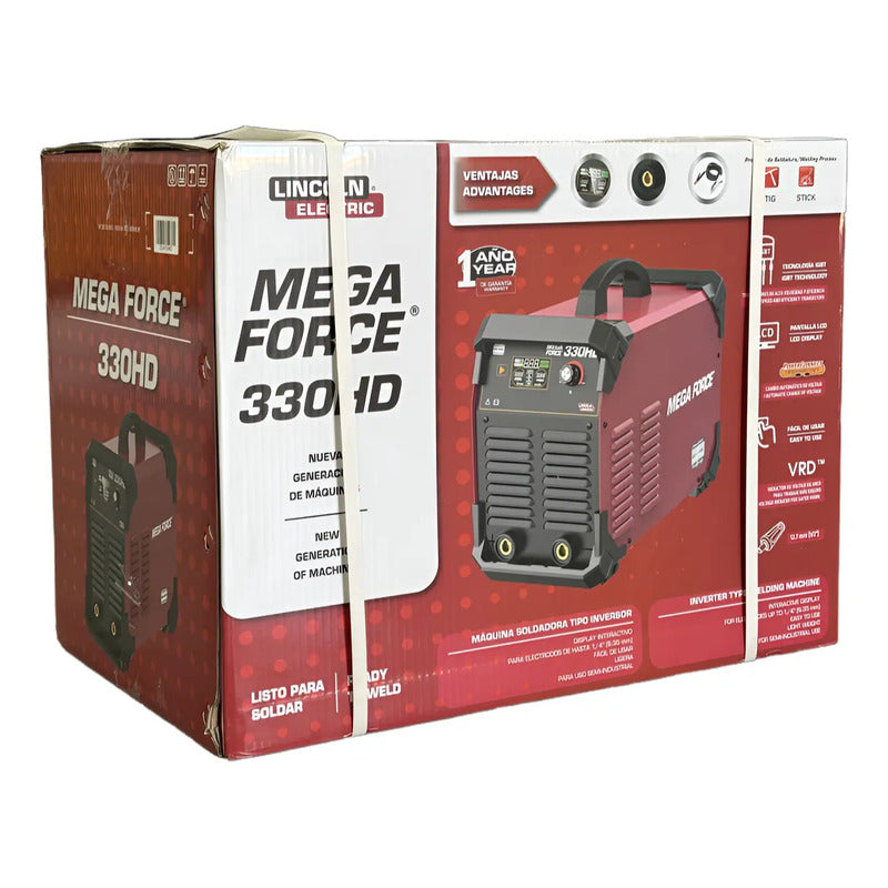 Soldadora Mega Force Inverter 330 Hd Lincoln Elect K69006-13 Rojo