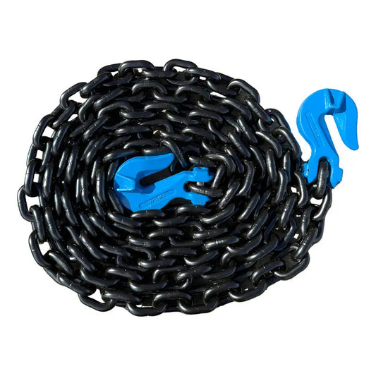 Cadena Con Ganchos 5/8 X 20 Pies Grado 100, Cap. 10 Ton Negro PW INDUSTRIAL