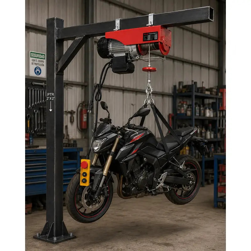 Polipasto Eléctrico De Carga De 300kg/600kg 12m 110v Rojo 2 PW INDUSTRIAL