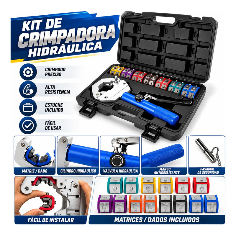 Crimpadora P/manguera Aire Acondicionado Manual 1/4 -3/4  Azul Marino