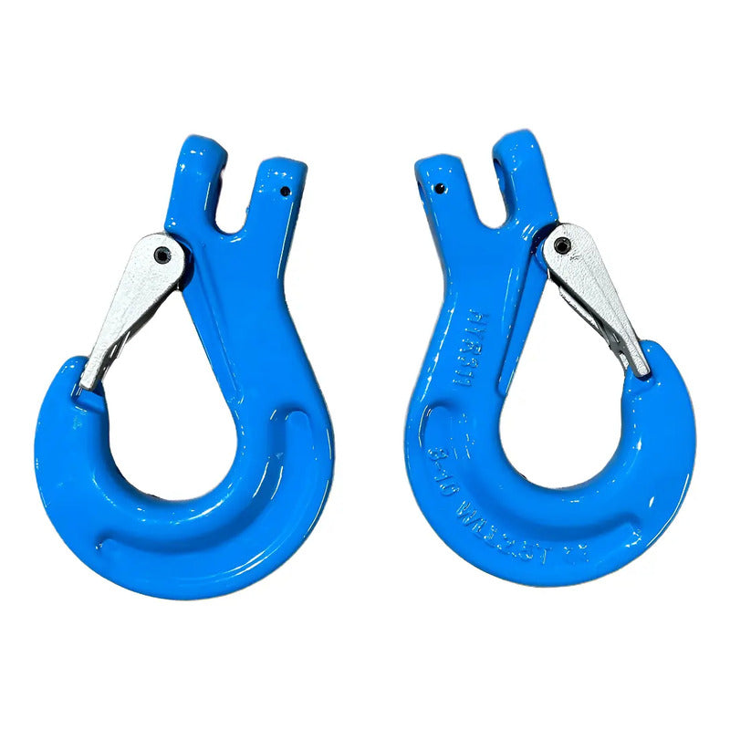 Kit De 2 Ganchos Azules Para Cadena 5/16 Grado 100