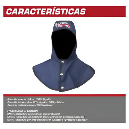 Capucha Soldador Mezclilla Lincoln Electric Azul Oscuro Grande LINCOLN ELECTRIC