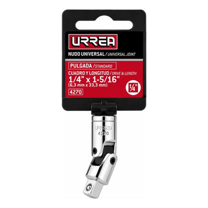 Nudo Universal Para Dado Cuadro De 1/4 , 1-5/16  Plateado URREA