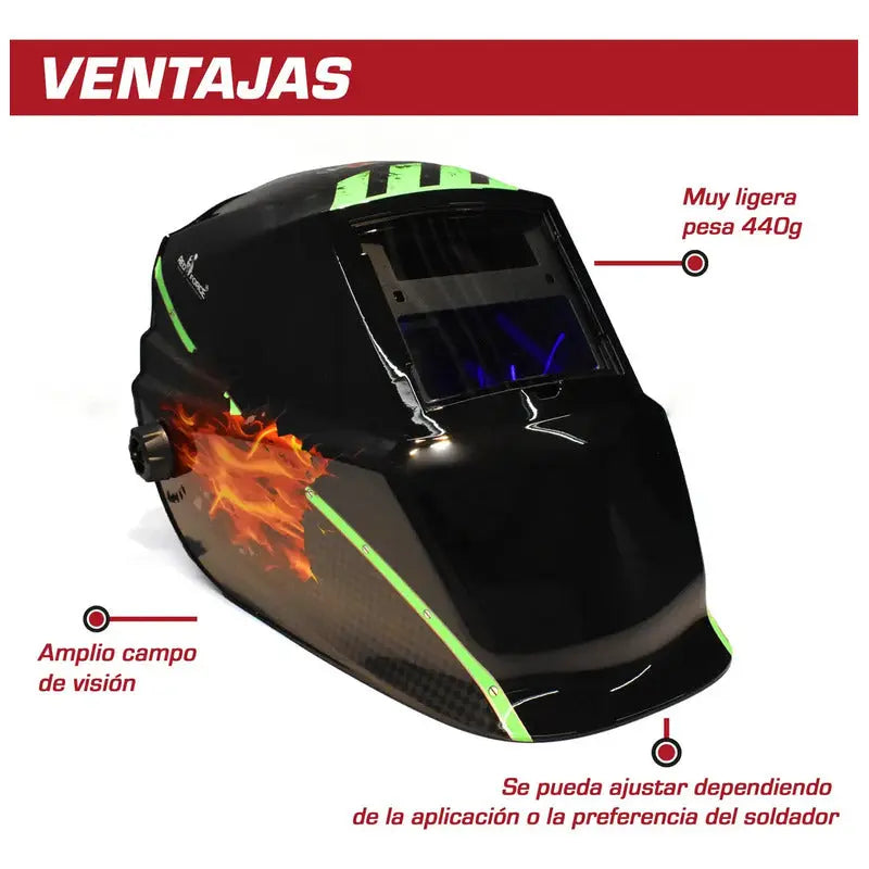 Careta Electrónica Lincoln Electric Red Force Mr Nitro Color Negro Pro Weld Industrial