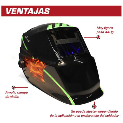 Careta Electrónica Lincoln Electric Red Force Mr Nitro Color Negro Pro Weld Industrial