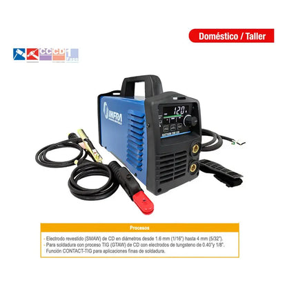 Soldadora Inversora Infra Arctron 200 Pantalla Lcd 30-200amp 127/220v Azul RLC INDUSTRIAL SUPPLY