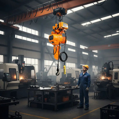 Polipasto Electrico De Cadena Con Trole 2t/6m 220/440v 3f Naranja 1 PW INDUSTRIAL