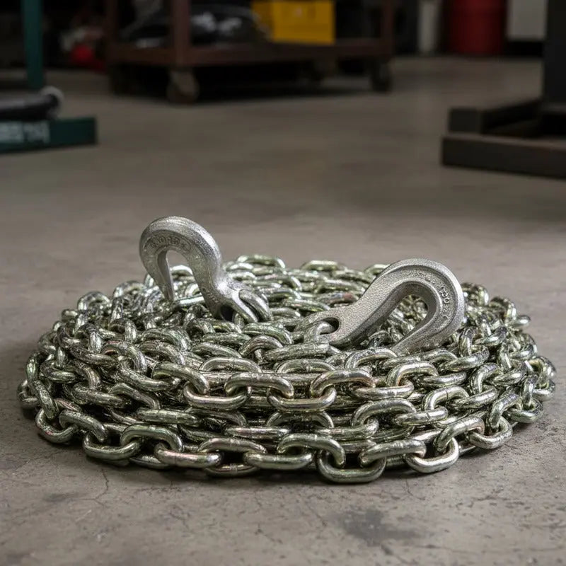 Cadena Con Ganchos 3/8  X 20 Pies Grado 80 Amarillo PW INDUSTRIAL