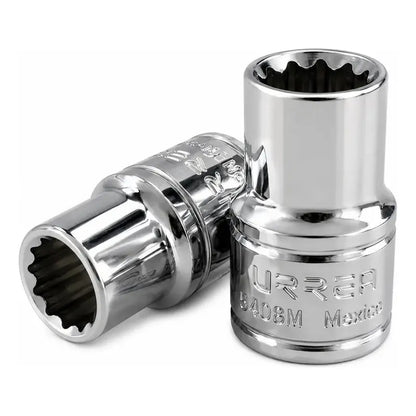 Dado Cuadro De 1/2 , 12 Puntas, Métrico, 8 Mm Plateado URREA