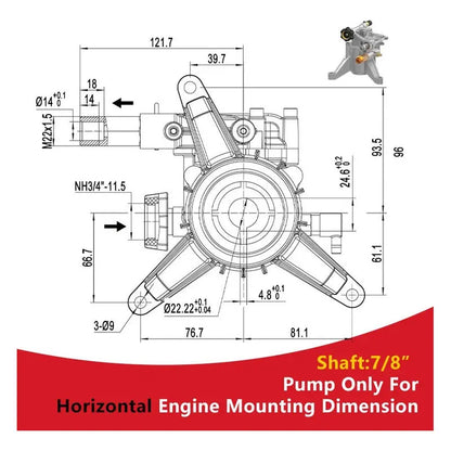 Bomba De Presion Para Hidrolavadora A Gasolina 2,700 Psi Plateado RLC
