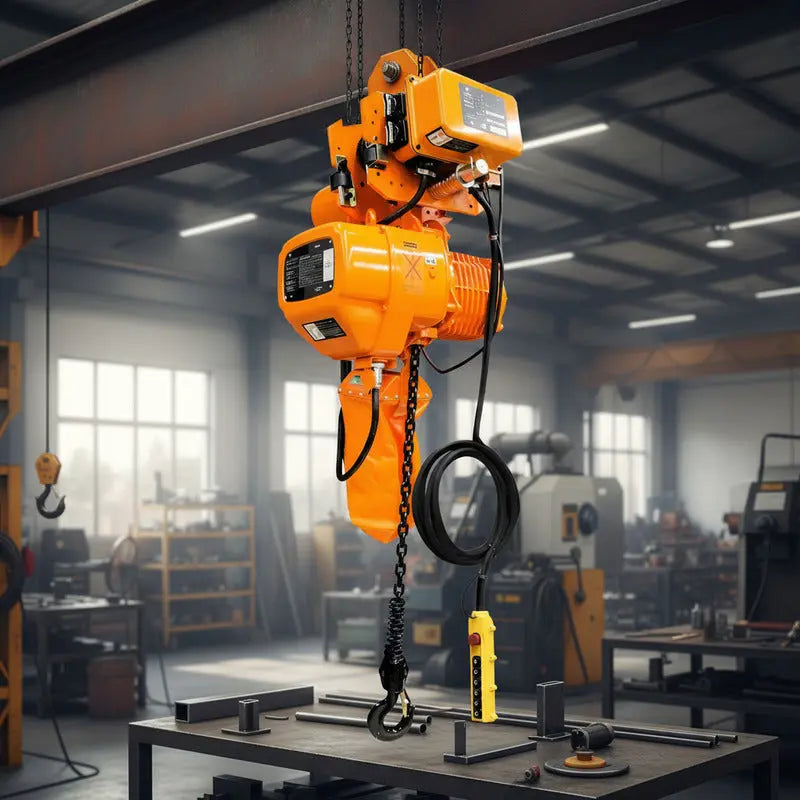 Polipasto Electrico De Cadena Con Trole 3t/6m 220/440v 3f Naranja 1 PW INDUSTRIAL