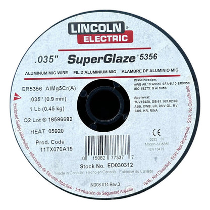 Micro Alambre Aluminio 5356 Lincoln .035  1 Lb/0.454 Kg. LINCOLN ELECTRIC