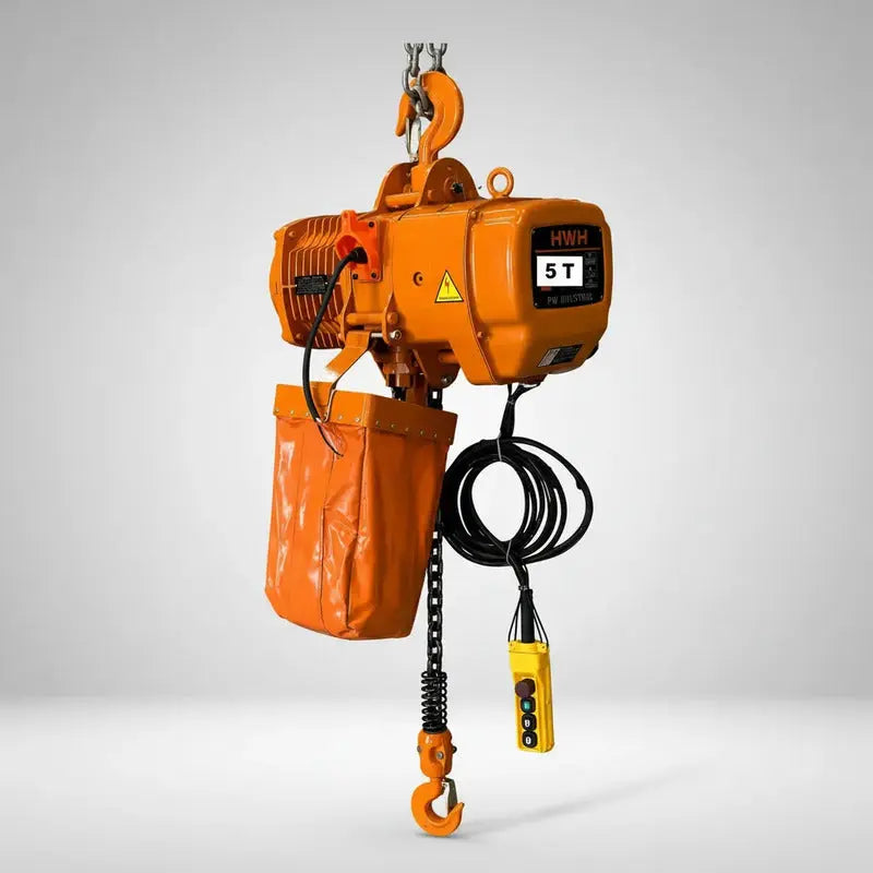 Polipasto Electrico De Cadena Con Gancho 5t/6m 220/440v 3f Naranja 1 PW INDUSTRIAL