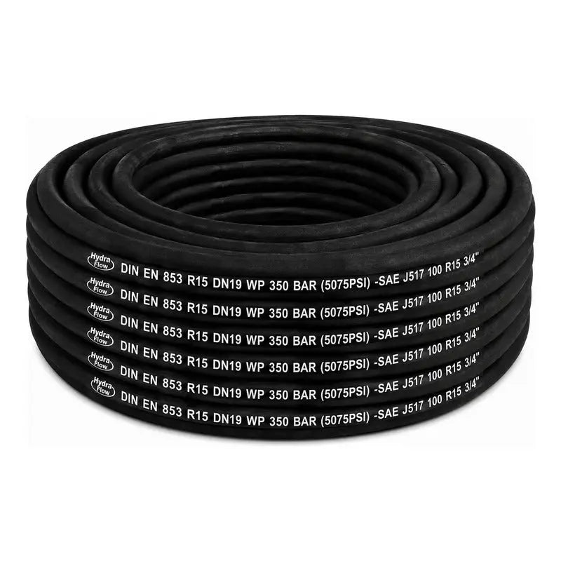 Manguera Hidraulica R15 De 3/4  5,075 Psi Rlc 15 Metros Negro RLC INDUSTRIAL SUPPLY