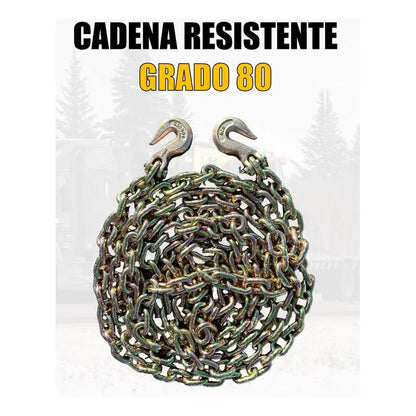 Cadena Con Ganchos 3/8  X 20 Pies Grado 80 Amarillo PW INDUSTRIAL